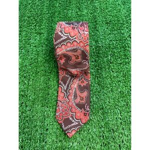 Tiger Of Sweden Red Silk Paisley Necktie Retro Pattern Classic Men's Fashion